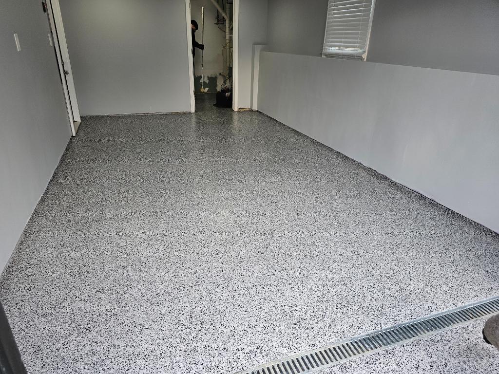 Epoxy Flooring Installed in One Car Garage and Utility Room in Watertown, CT